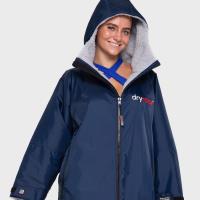 dryrobe Advance Long Sleeve Changing Robe - Navy Blue / Grey Extra Image 2 Preview